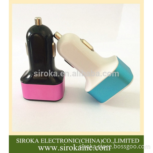 Wholesale universal USB car charger adapter 5V 2A car charger with 3 USB port for Samsung HTC Android phones